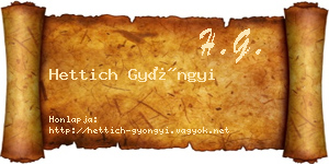 Hettich Gyöngyi névjegykártya